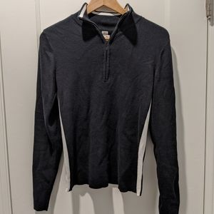 Vtg 100% Cotton Ralph Lauren Stripe Quarter Zip